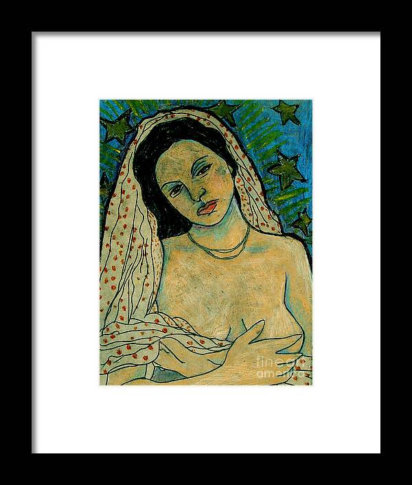 Monica Furlow Framed Print featuring the painting Virgin Mother by Monica Furlow