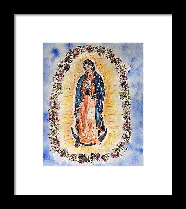 Guadalupe Framed Print featuring the painting Virgin of Guadalupe by Regina Ammerman