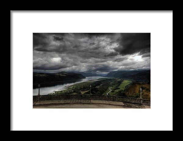 Hdr Framed Print featuring the photograph Vista House View by Brad Granger