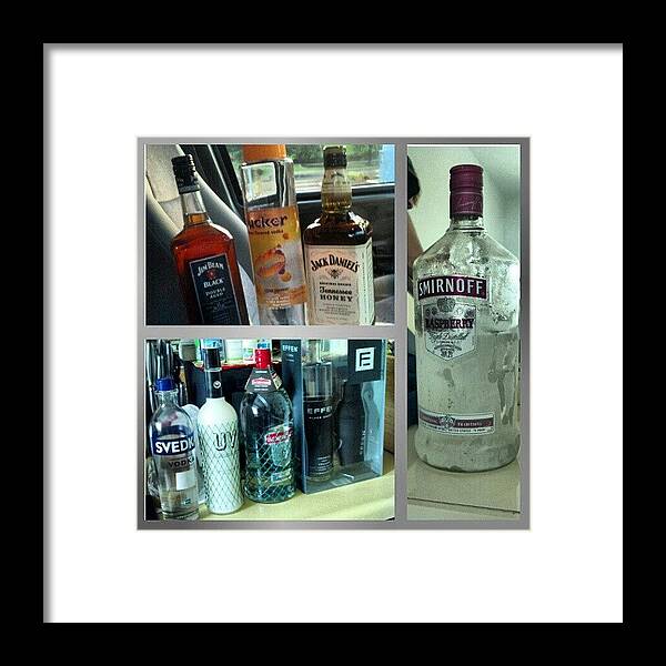 Flavoredalcohol Framed Print featuring the photograph #vodka #whiskey #liquor #drinks by Matt Guzik
