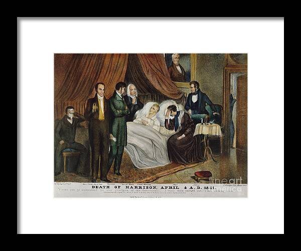 1841 Framed Print featuring the photograph W. H. Harrison: Deathbed by Granger