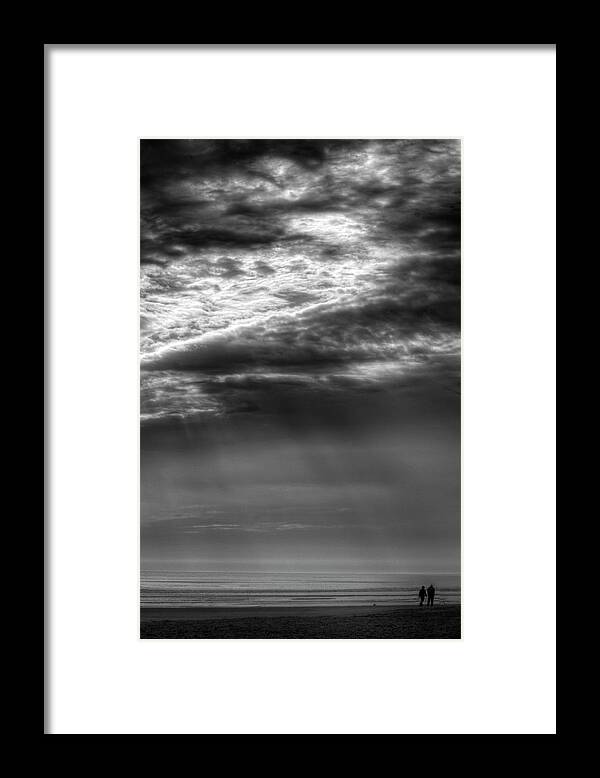Hdr Framed Print featuring the photograph Walk on the Beach by Jessica Brooks