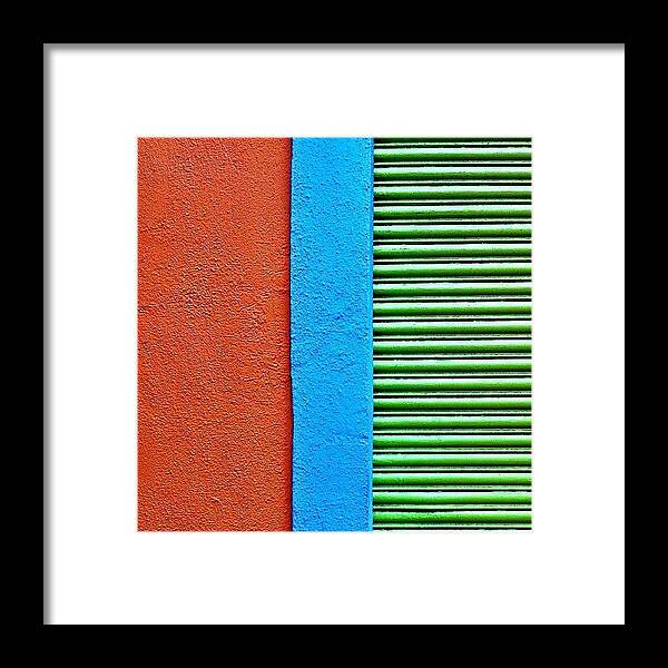 Color Block Framed Print featuring the photograph Wall Stripes by Julie Gebhardt