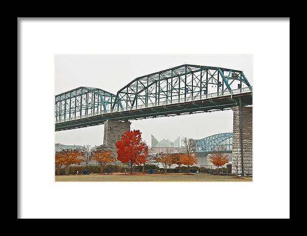 Walnut Street Bridge Framed Print featuring the photograph Walnut Street Bridge by Tom and Pat Cory