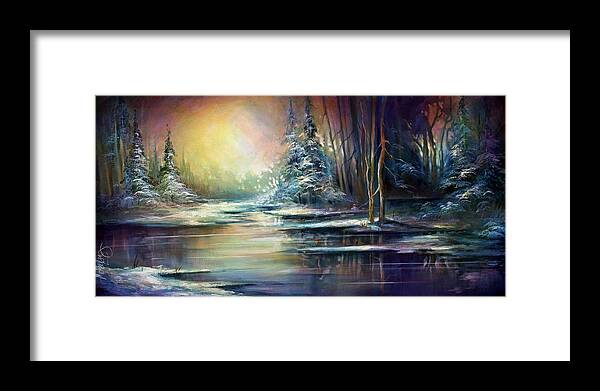 Landscape Framed Print featuring the painting Warm Chill by Michael Lang
