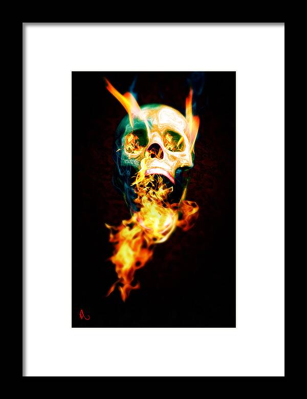 Skull Framed Print featuring the painting Watch Out by Adam Vance