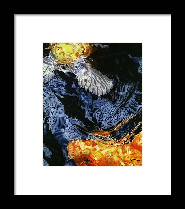 Koi Fish Framed Print featuring the painting Water Dance by Dan Menta