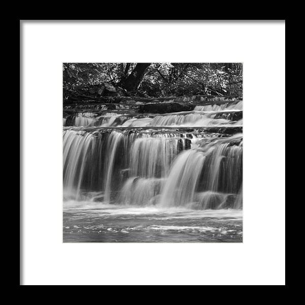 Water Framed Print featuring the photograph Waterfall At Corbett's Glen In Bw by Justin Connor
