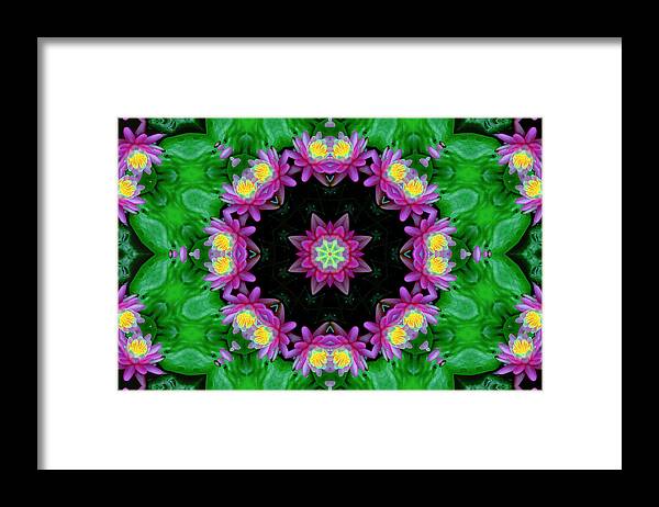 Waterlily Framed Print featuring the digital art Waterlily Kaleidoscope by Lynne Jenkins