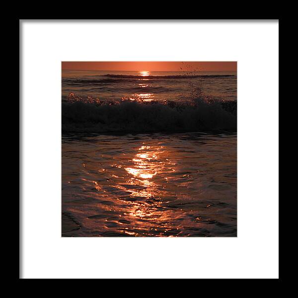 Wave Framed Print featuring the photograph Wave Reflections At Sunrise by Kim Galluzzo Wozniak