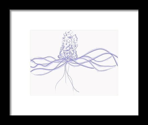 Abstract Framed Print featuring the digital art Waveflower by Kevin McLaughlin