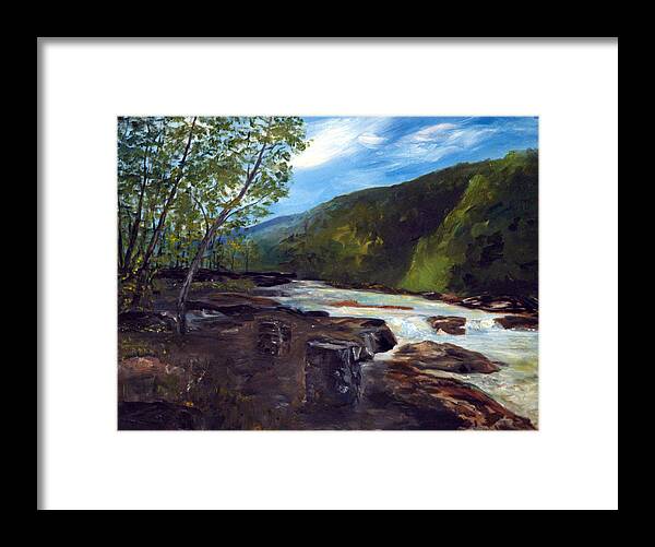 Webster Springs Stream Framed Print featuring the painting Webster Springs Stream by Phil Burton