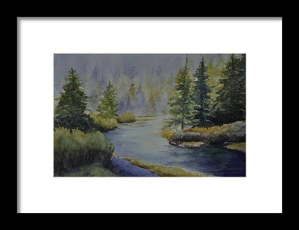 Landscape Framed Print featuring the painting Where the River Leads by Sandy Fisher