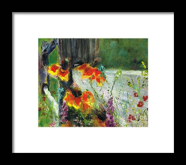 Wild Flowers Framed Print featuring the painting Where The Wild Flowers Grow by Frances Marino