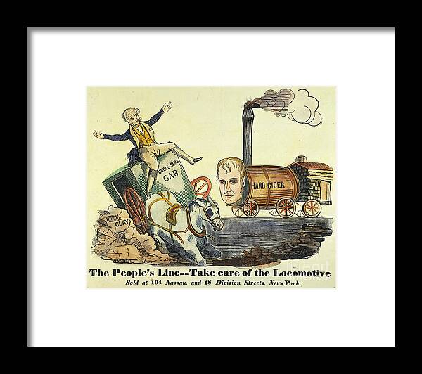 1840 Framed Print featuring the photograph W.h.harrison: Cartoon, 1840 by Granger