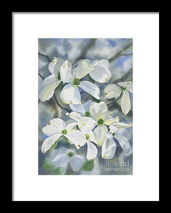 Dogwood Framed Print featuring the painting White Dogwood by Sharon Freeman