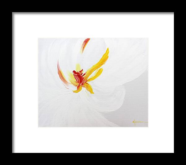 White Flower Framed Print featuring the painting White Flower by Kume Bryant