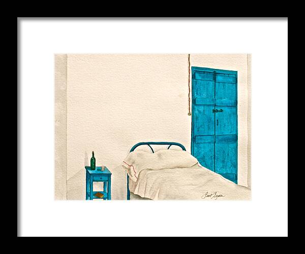 White Framed Print featuring the painting White Room by Frank SantAgata
