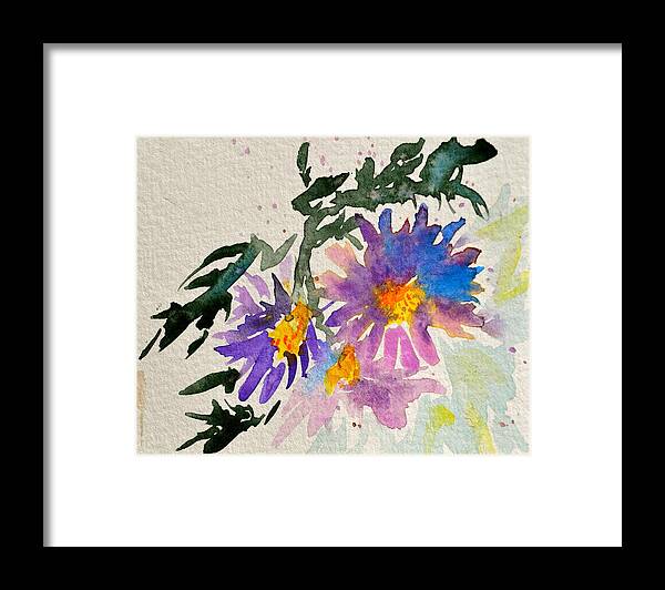 Aster Framed Print featuring the painting Wild Asters by Beverley Harper Tinsley