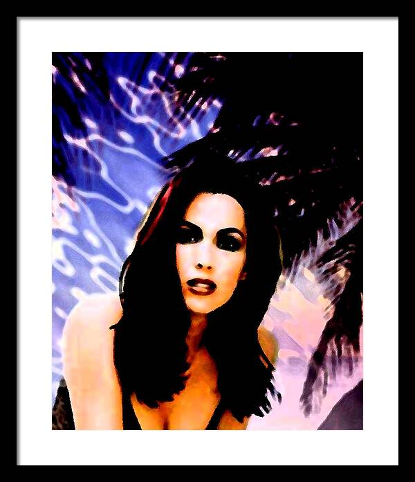 Woman Framed Print featuring the digital art Wild Beauty by Saad Hasnain