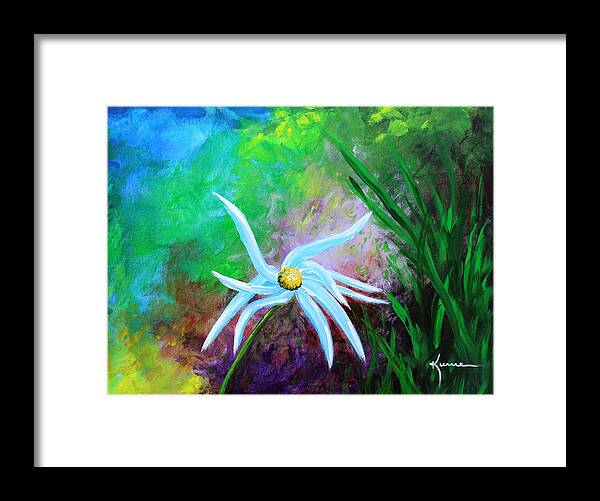 Floral Framed Print featuring the painting Wild Daisy No.2 by Kume Bryant