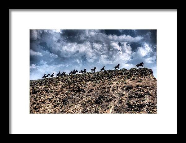 Horse Framed Print featuring the photograph Wild Horses Monument by Spencer McDonald