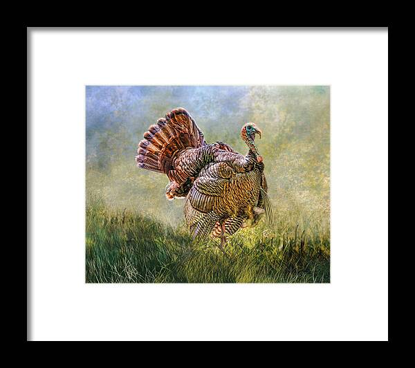 Turkey Framed Print featuring the digital art Wild Turkey by Mary Almond