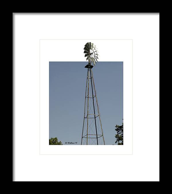 2d Framed Print featuring the photograph Windmill by Brian Wallace