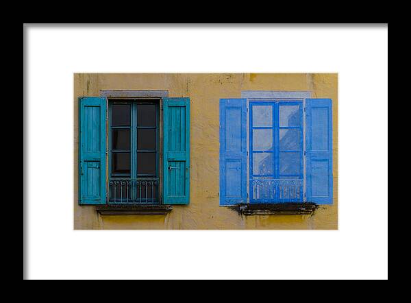 Blue Framed Print featuring the photograph Windows by Debra and Dave Vanderlaan