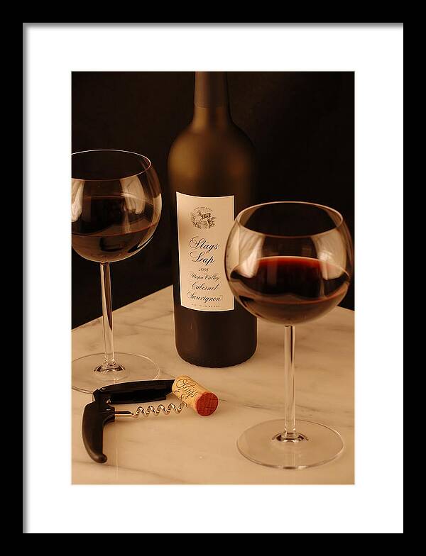 Red Framed Print featuring the photograph Wine. by David Campione