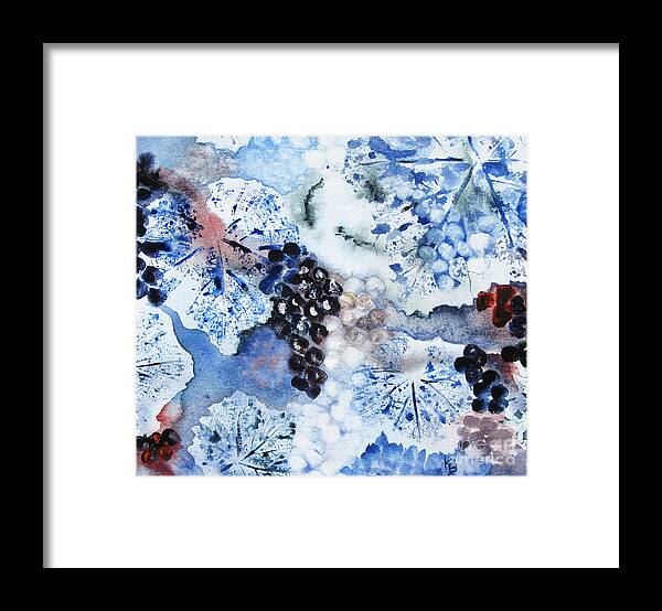 Winter Framed Print featuring the painting Winter Grapes III by Karen Fleschler