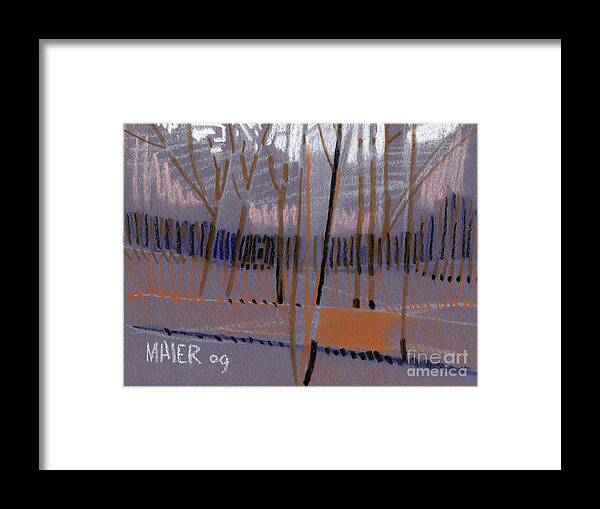Abstract Framed Print featuring the painting Winter Landscape Abstract by Donald Maier