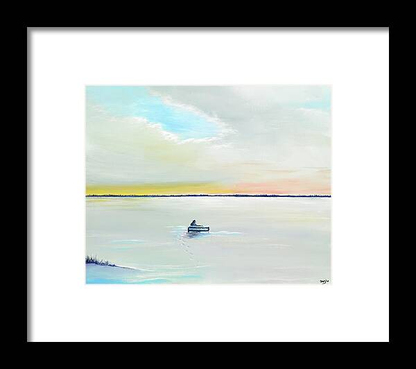 Winter Framed Print featuring the painting Winter Solitude by David Junod