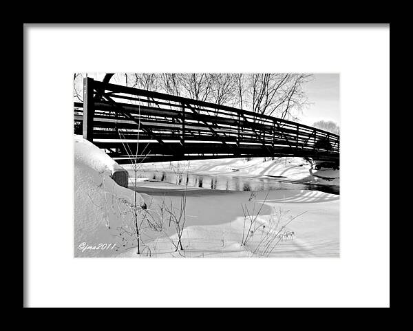 Jma Framed Print featuring the photograph Winter Splendor in B and W by Janice Adomeit