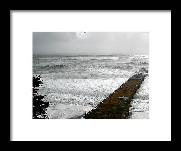 Seacliff Beach Framed Print featuring the photograph Winter Storm Seacliff by Amelia Racca