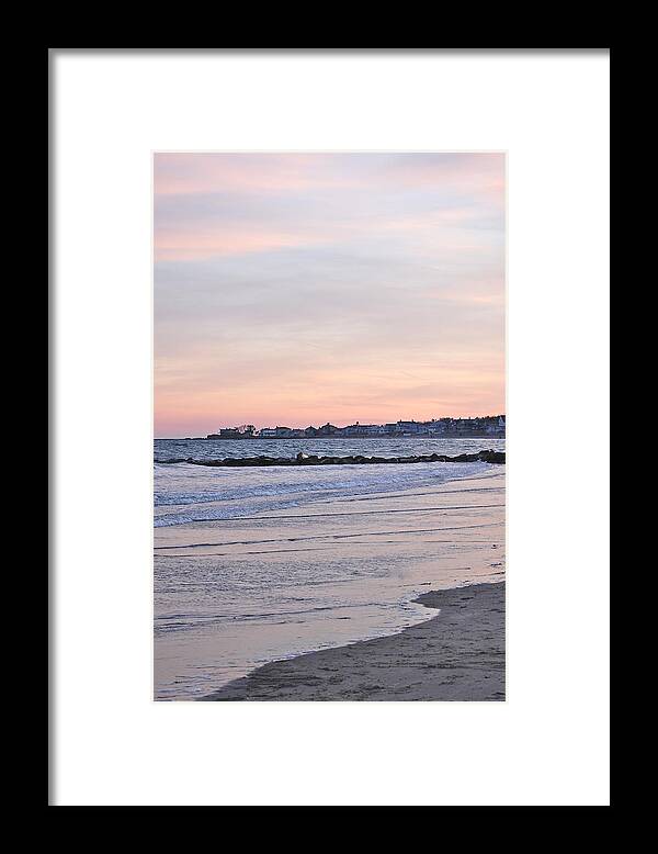 Sunset Framed Print featuring the photograph Winter Sunset at Wallis Sands New Hampshire by Mary McAvoy
