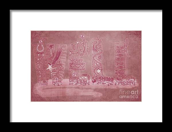 Breast Cancer Framed Print featuring the digital art Wishing Well Breast Cancer Tribute by Laura Brightwood