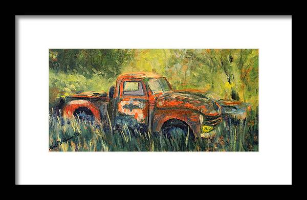 Rusty Truck Framed Print featuring the painting Work Truck by Daniel W Green
