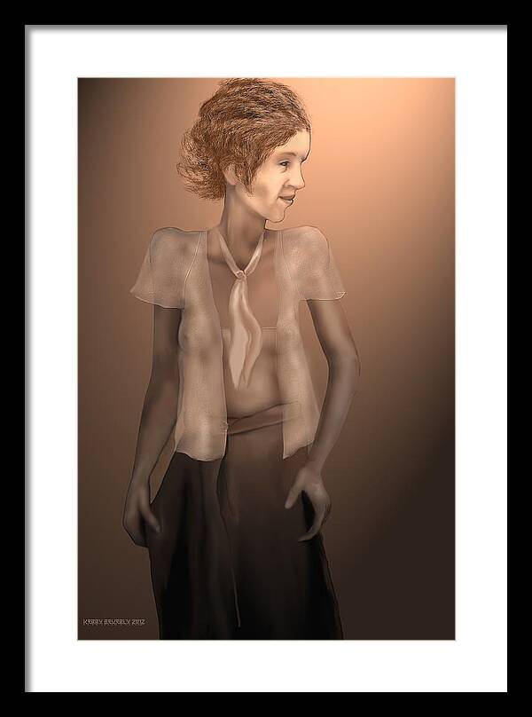 Female Framed Print featuring the digital art Working Title 10 by Kerry Beverly