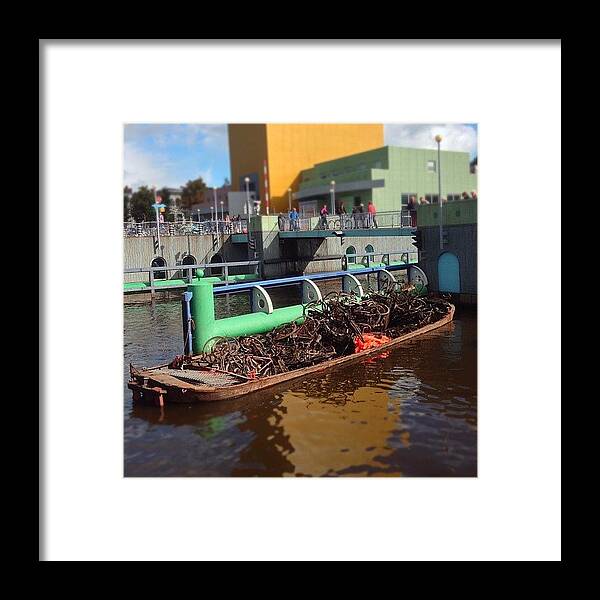 Canal Framed Print featuring the photograph Wow All These Bicycles Were Fished Out! by Dimitre Mihaylov