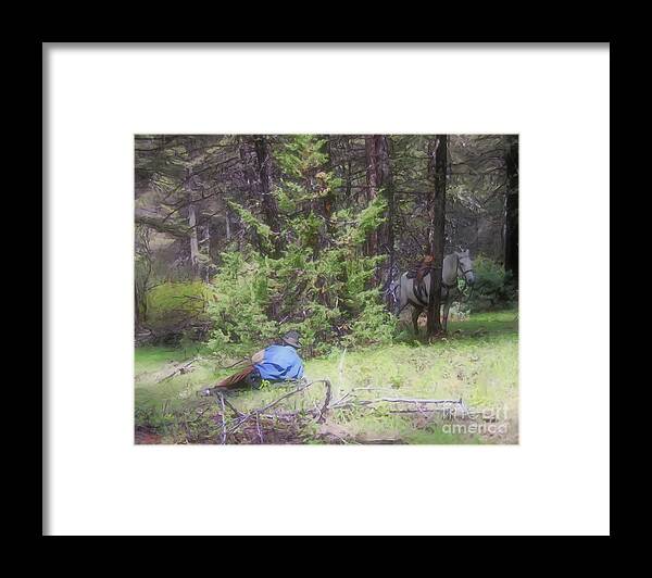 Landscapes Framed Print featuring the painting Wrangler by Roland Stanke