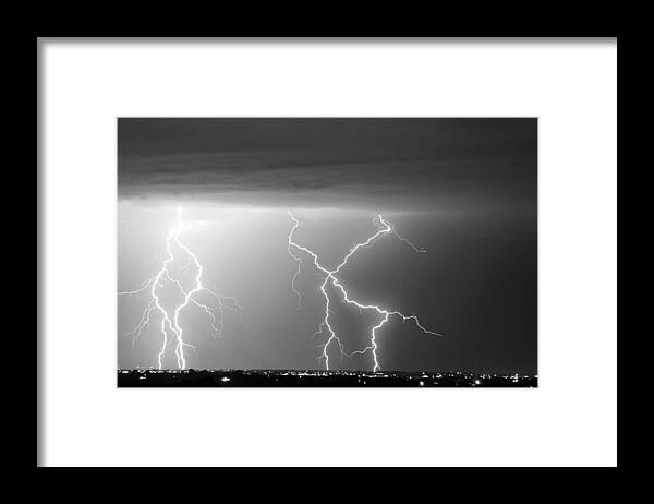 City Framed Print featuring the photograph X In The Sky in Black and White by James BO Insogna