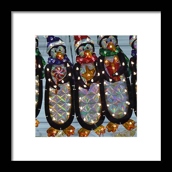 Christmas Framed Print featuring the photograph Xmas Penquins by Florene Welebny