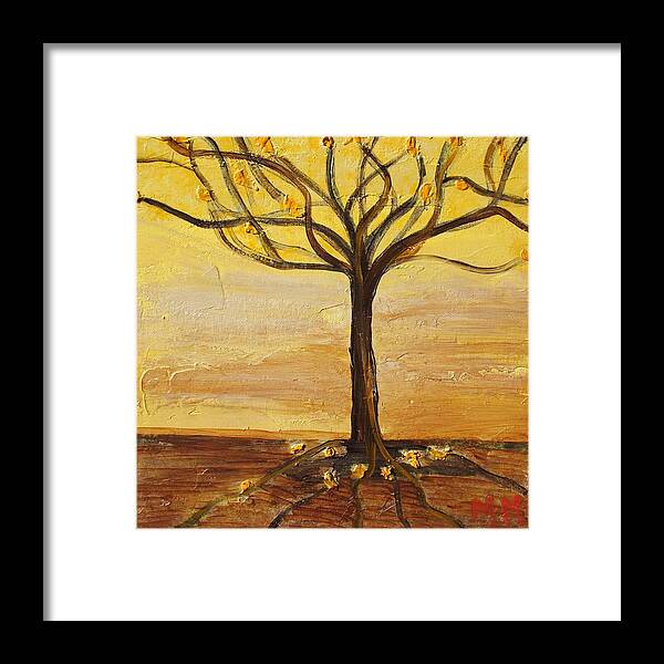 Tree Framed Print featuring the painting Yellow by Megan Ford-Miller