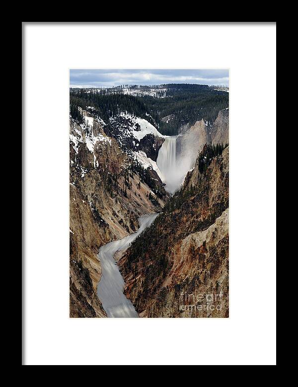 Yellowstone Falls Framed Print featuring the photograph Yellowstone falls by Dan Friend