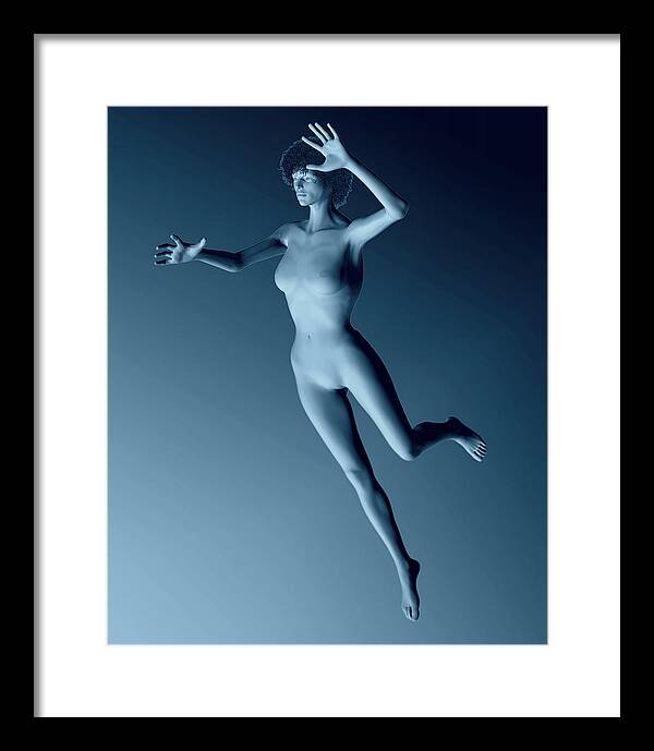 Yin Framed Print featuring the digital art Yin in Flight 3 by Michaelalonzo Kominsky