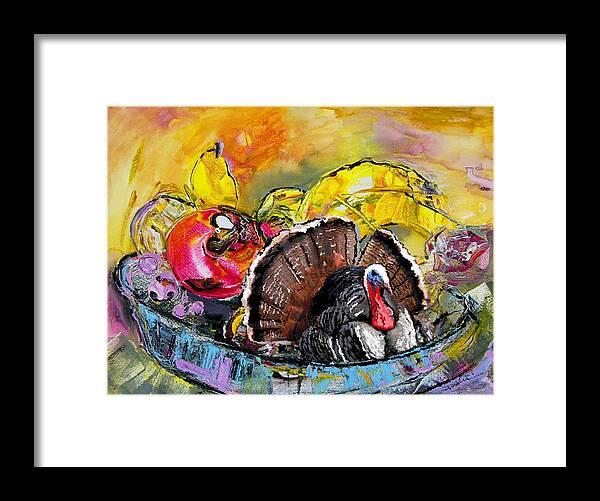 Thanksgiving Framed Print featuring the painting You Are My Dish Of The Day by Miki De Goodaboom