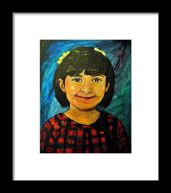 Young Girl 4 Framed Print featuring the pastel Young girl 4 by Amanda Dinan