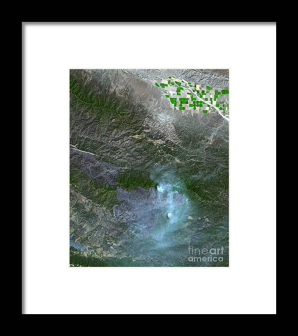 Zaca Fire Framed Print featuring the photograph Zaca Fire In Southern California by Nasa