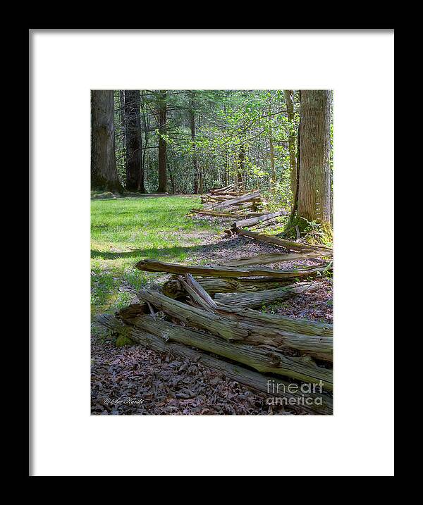 Smoky Mountains Framed Print featuring the photograph Zigzag Fence by Sue Karski